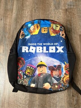 Roblox Kids Blue Graphic Backpack - Official Logo